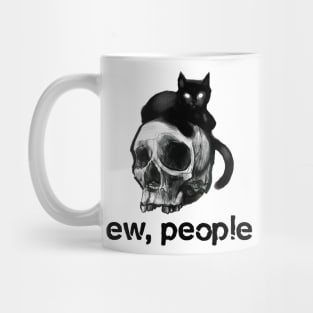 Ew People Skull Black Cat Gif Mug